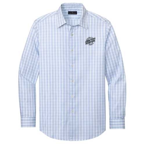 White/ Newport Blue Grid Check